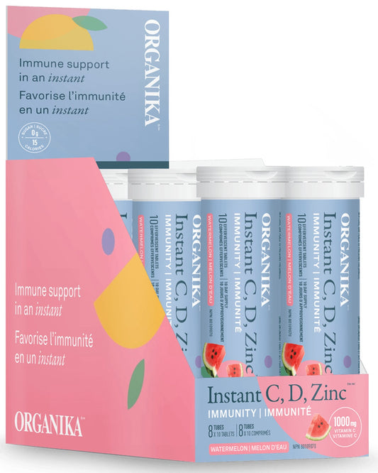 ORGANIKA Instant C, D, Zinc Immunity (Watermelon - 8 Tubes x 10 Tabs)